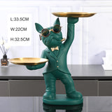 French Bulldog Server Resin Statue Scuplture Ornament Accessories Holder