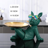French Bulldog Sitting Down Resin Statue Sculpture Ornament Accessories Holder