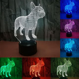 French Bulldog 3D Shaped 7 Colors Discoloration LED Night Light Lamp