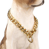 Cuban Gold Chain Link Style 13mm Wide Dog Collar