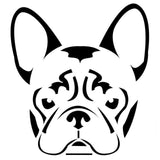 French Bulldog Head Light Outline Sticker (7.9" X 7.5")