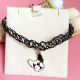French Bulldog Head Cable Wire Charm Bracelet