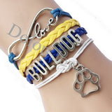 Love Bulldog Paw Rope Chain Charm Bracelet