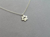 Small Dog Paw Print Pendant Necklace