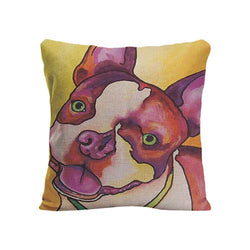 Happy Red Purple Fade French Bulldog Side Look Pillowcase
