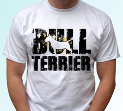 Bull Terrier Dog Outline In Text Men's T-Shirt
