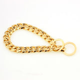 Cuban Gold Chain Link Style 15mm Wide Dog Collar