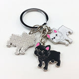 French Bulldog Pink Ear Pendant Keychain