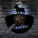 Attila French Bulldog Silhouette Vinyl Record Wall Clock