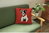 French Bulldog Sketch Red Collar Sitting Pillowcase