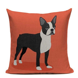 Boston Terrier Orange Background Pillowcase