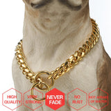 Cuban Chain Link Style 12mm Wide Dog Collar
