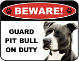 Danger Protected by Pit Bull Metal Tin Sign