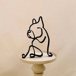 French Bulldog Abstract Line Modern Minimalist Art Iron Ornament