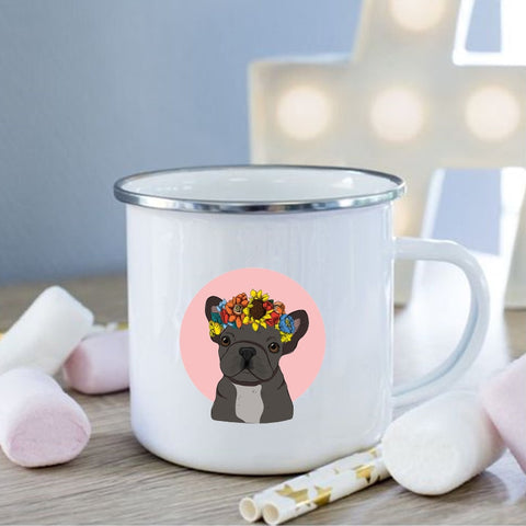 French Bulldog Pink Circle Coffee Mug