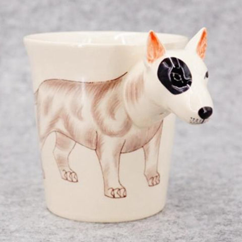 Bull Terrier Head Popping Out Coffee Mug