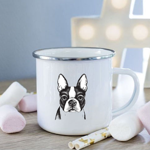 Boston Terrier Head Drawing Coffee Mug