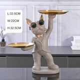 French Bulldog Server Resin Statue Scuplture Ornament Accessories Holder