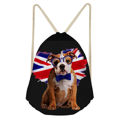 English Bulldog UK Flag Mini Backpack Drawstring Bag
