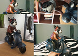 Motorbike Riding Boston Terrier Figurine Ornament