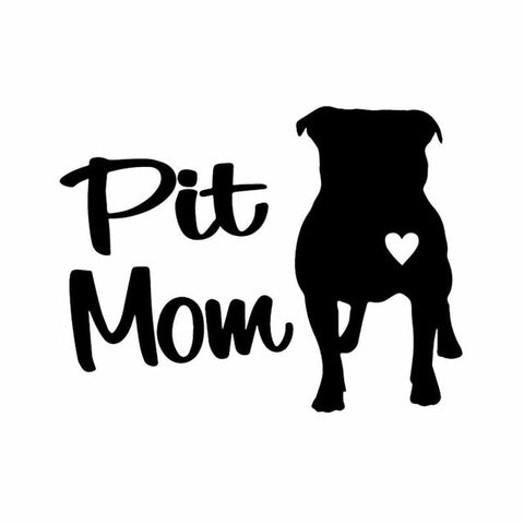 Pit Mom Pit Bull Silhouette Sticker