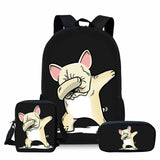 Dabbing Light Tan French Bulldog Bag/Backpack Combo