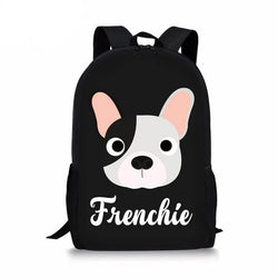Frenchie Bulldog Head Circle Eyes Backpack
