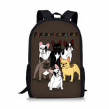 Frenchies Friends Backpack, Shoulder Bag, and Makeup/Pencil Bag