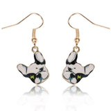 Colorful Make Up French Bulldog Hanging Earrings