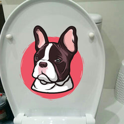 French Bulldog Red Circle Toilet Sticker