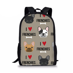 I Love Heart Frenchies Bone Backpack
