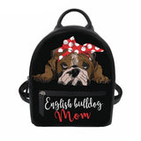 English Bulldog Mom Black Mini Backpack