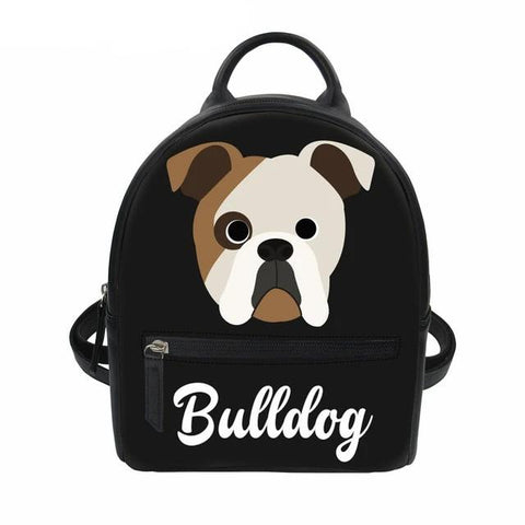 English Bulldog Head Circle Eyes Mini Backpack