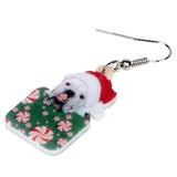 English Bulldog Christmas Gift Hanging Earrings