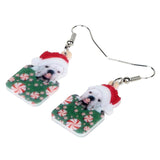 English Bulldog Christmas Gift Hanging Earrings