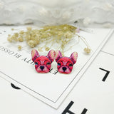 Cute French Bulldog Head Stud Earrings