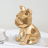 Geometry French Bulldog Shaped Ceramics Statue