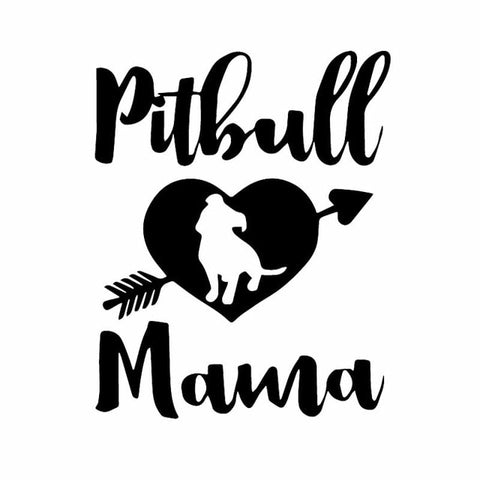 Pitbull Mama Heart Arrow Sticker