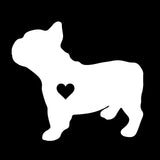 French Bulldog Silhouette Small Heart Sticker