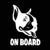 Boston Terrier On Board Head Decal Sticker