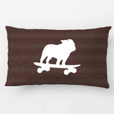 French Bulldog Riding Skateboard Silhouette Pillowcase
