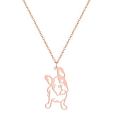 Stainless Steel Frenchie Outline Necklace
