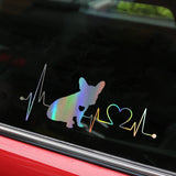 French Bulldog Heartbeat Sticker