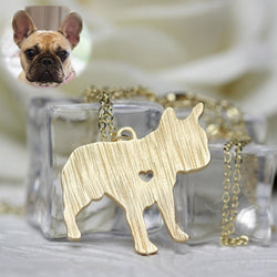 French Bulldog Shape Metal Plated Pendant Necklace