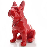 French Bulldog Bone Chain Ceramic Statue Figurine
