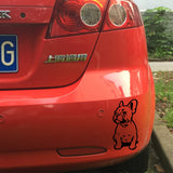 Sitting French Bulldog Puppy Outline Drawing Sticker (5" x 2.8"), (11.0" x 5.1"), (22" x 11")
