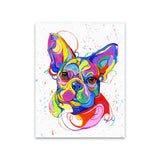 French Bulldog Colorful Unique Design Oil Print Wall Art