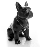 French Bulldog Bone Chain Ceramic Statue Figurine