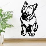 French Bulldog Outline Sitting Looking Up Sticker