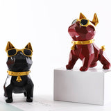 Nordic Style French Bulldog Glasses Geometric Figurine Statue